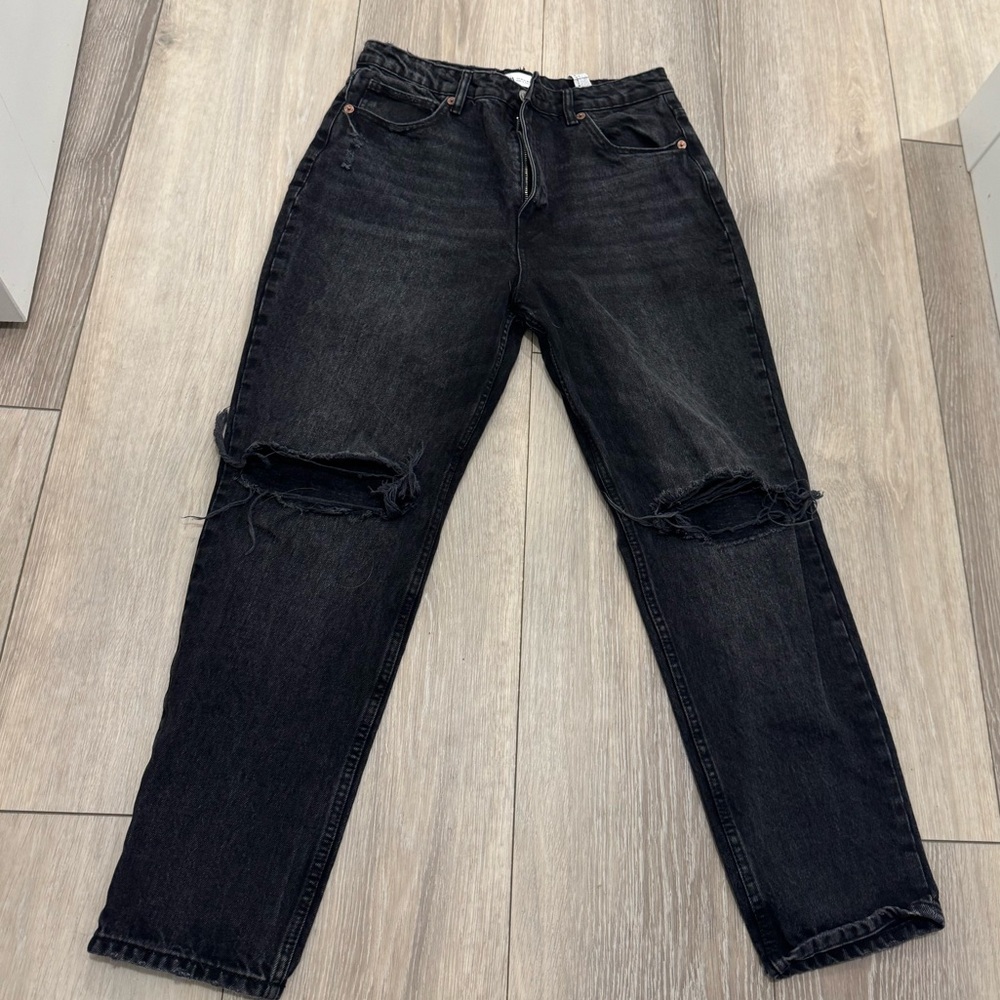 Zara Distressed Black Jeans size 10 brand new